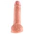 King Cock dildo s varlaty (18 cm) - přírodní barva