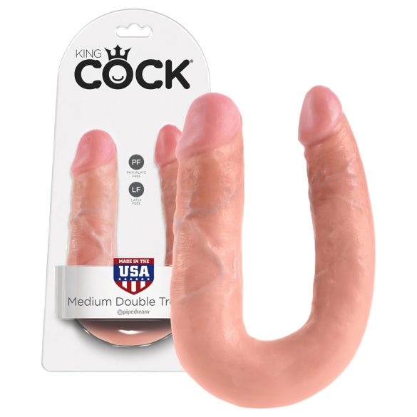 King Cock dvojité dildo (střední) - přírodní