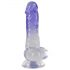 Crystal Clear - dildo se varlatem a přísavkou - 19,5 cm (průsvitné-fialové)