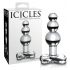 Icicles No. 47 - trojitý perlový, skleněné anální dildo (průhledné)