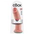 King Cock 10 - velké dildo se varlaty s přísavkou (25cm) - přírodní