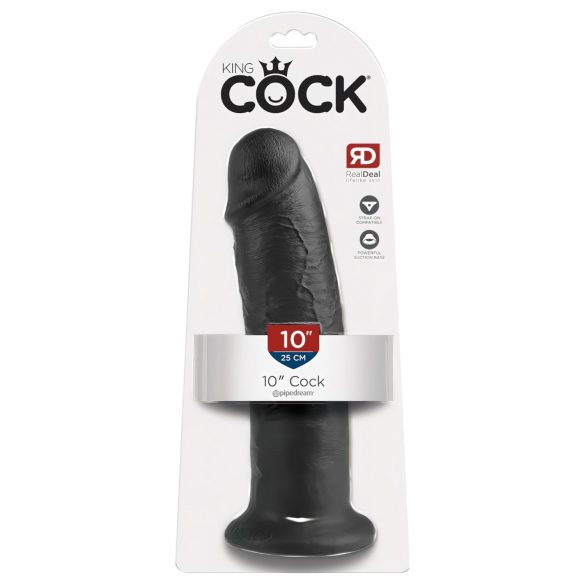 King Cock 10 - velký přísavný dildo (25 cm) - černý