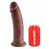 King Cock 10 - velký přísavkový dildo (25 cm) - hnědý