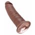 King Cock 10 - velký přísavkový dildo (25 cm) - hnědý