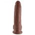 King Cock 9 - velký dildo s přísavkou a varlaty (23 cm) - hnědý