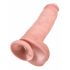 Královský Kok 11 - přísavkový, varlatový dildo (28 cm) - přírodní