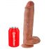 Král Cock 11 - přísavkový dildo s varlaty (28 cm) - tmavě přírodní