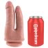 King Cock Double Penetrator - realistické dvojité dildo (přírodní barva)