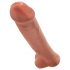 King Cock 15 - přísavkový, varlatový, obří dildo (38 cm) - tmavě přírodní