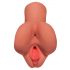 PDX Pick Your Pleasure Stroker - 2in1 - realistický masturbátor (tmavo - přírodní)