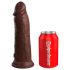 King Cock Elite 8 - připínací, realistické dildo (20 cm) - hnědé