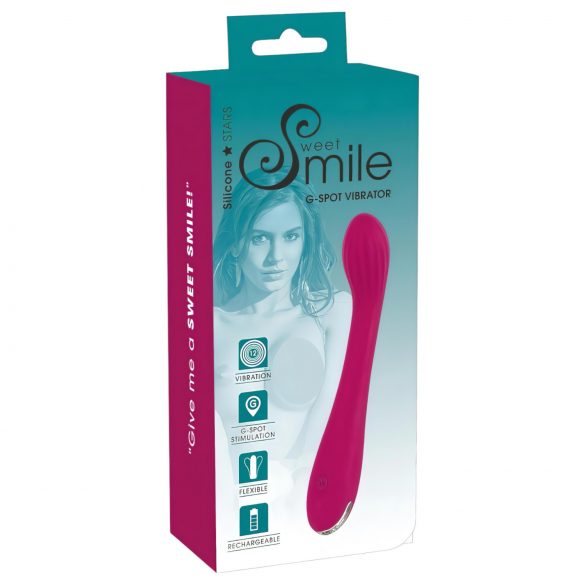 SMILE G-spot - akumulátorový, žebrovaný vibrátor na bod G (fialový)