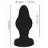 ANOS - superměkký, vroubkovaný anální dildo - 7cm (černé)