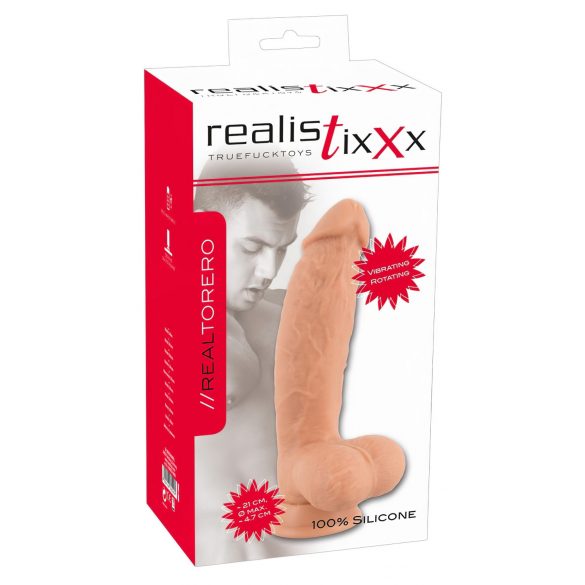 Realistixxx Torero - akumulátorový, přísavkový rotační vibrátor (22 cm)