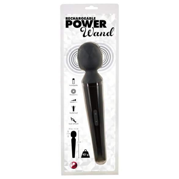 You2Toys Power Wand - dobíjecí masážní vibrátor (černý)