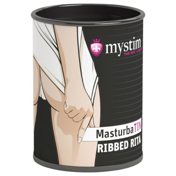 Mystim MasturbaTIN Ribbed Rita - žebrovaný masturbátor (bílý)