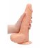 RealRock Dong 9 - realistické dildo s varlaty (23 cm) - přírodní