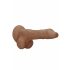 RealRock Dong 9 - realistické dildo s varlaty (23 cm) - tmavý přírodní