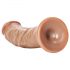 RealRock Curved - zakřivené realistické dildo se svorkou - 15,5 cm (tmavě přírodní)