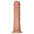 RealRock Curved - zakřivené realistické dildo se svorkou - 15,5 cm (tmavě přírodní)