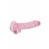 REALROCK - průsvitné realistické dildo - růžové (17cm)