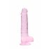 REALROCK - průsvitné realistické dildo - růžové (19cm)