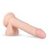 Real Fantasy Lewis - bezdrátové, připínací dildo s varlaty (22 cm) - přírodní