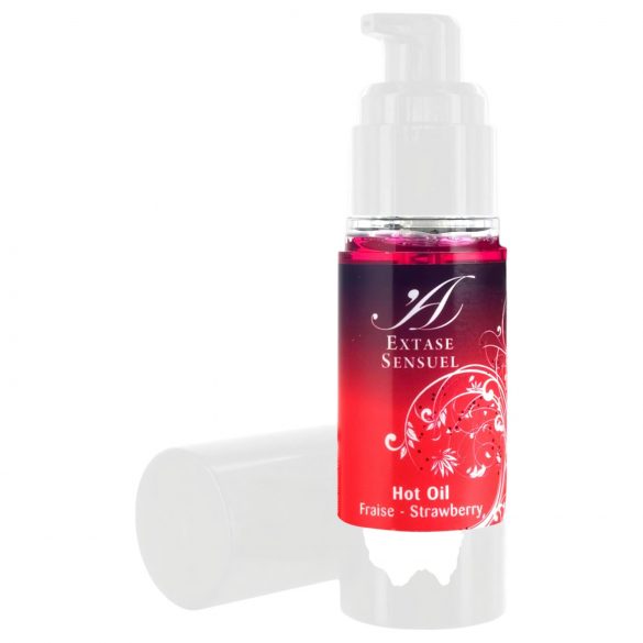 Extase Sensuel - hot oil strawberry - masážní olej s hřejivým účinkem - jahodový (30ml)